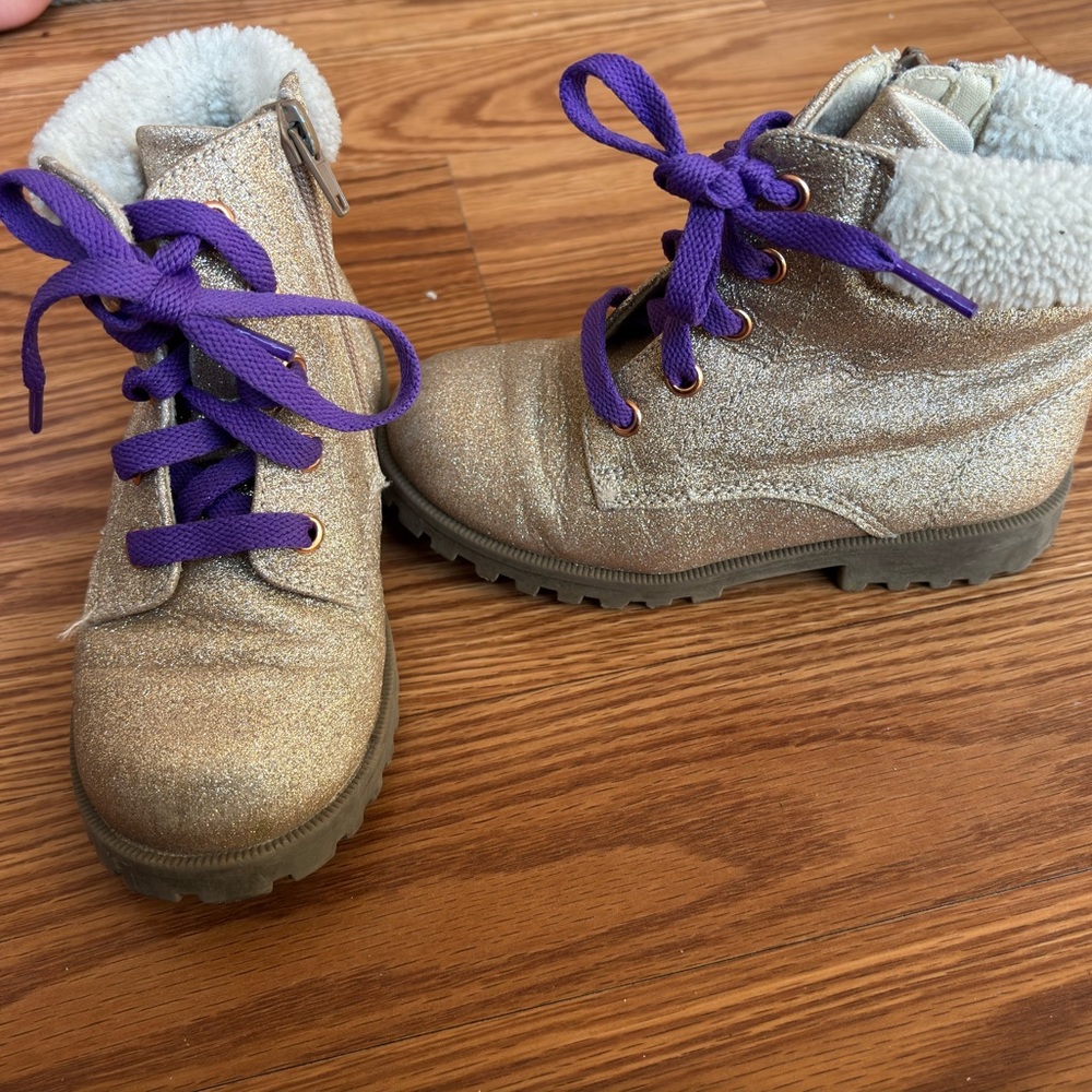 Gold Glitter Boots